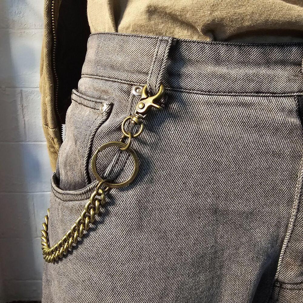 Wallet Chain y2k Curb Link Biker Antique Brass